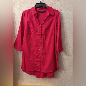 COLLEEN LOPEZ WOMEN'S PLUS SIZE BOW BACK BUTTON DOWN BLOUSE #8053 New